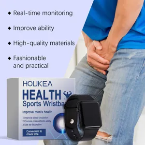 Vista dettagliata del braccialetto sportivo da uomo Houkea e fitness tracker per uso quotidiano.