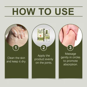 Detalle de las instrucciones de uso del stick de cuidado articular HOUKEA paso a paso.