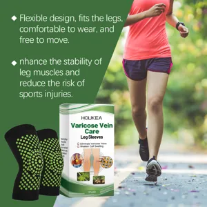 HOUKEA compression leg sleeves for varicose vein care, comfortable breathable massage fit.
