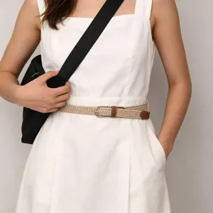 Elastische Gevlochten Riem Zonder Gat Onzichtbare Stretch Riem Voor Dames Heren Casual Jeans Canvas Riem Met Legering Gesp