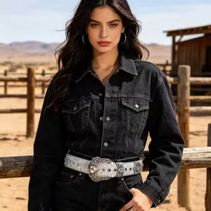Retro rhinestone western belt with carved metal buckle, sparkling y2k hot girl jeans accessory.