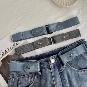 Minimalist PVC Stretch Belt Invisible Holeless Casual Waistband For Men And Women Adjustable Daily Jeans Pants Belt