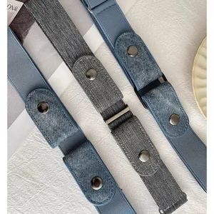 Elastic buckle-free invisible belt for jeans, comfortable stretch waist strap for men and women.