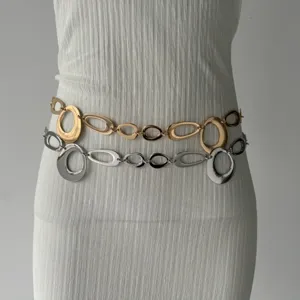 Stylish metal ring waist chain set, fashionable body jewelry perfect for women dresses.