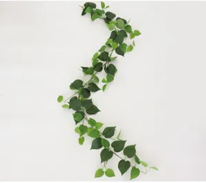 Vivid artificial green ivy leaf vine garland for indoor wall hanging and pipe decoration