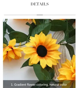 Gros plan des pétales de tournesol artificiel jaune vif avec teinture en dégradé naturel