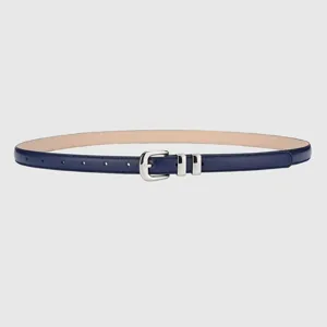 Elegant thin leather belt for women with silver buckle classic minimalist design daily wear