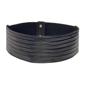 Eleganter schwarzer plissierter breiter Taillengürtel für Damen Kleider-Accessoire