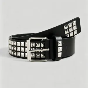 Punk Gothic PU Leather Belt Metal Rivets Adjustable Waist Strap Hip Hop Rock Style Fashion Accessory For Women Men