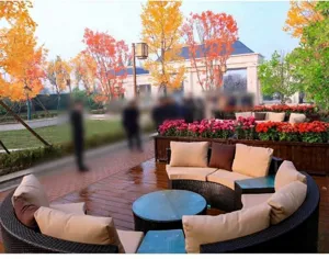 Artificial golden ginkgo trees used for outdoor autumn landscape decoration