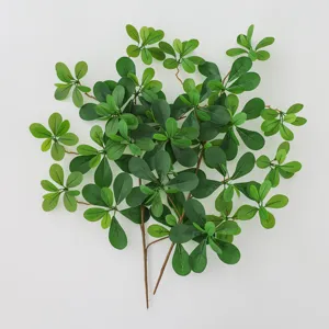 Artificial green leaf branch fake plant foliage for home indoor room decoration and floral arrangement