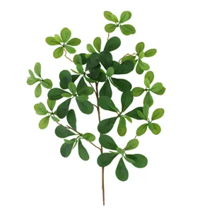 Artificial green plant branch fake leaves faux tree branch for home indoor decor