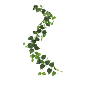 Artificial green ivy vine garland for wall decoration with realistic plastic leaves