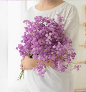 Artificial purple baby's breath flowers bouquet for home decor wedding party floral arrangement.