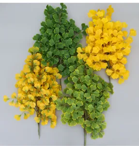 Foglie di ginkgo artificiali rami di piante finte in plastica per decorazione casa