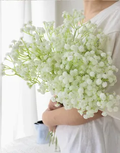 Artificial baby's breath bouquet detail view, perfect for home living room decor and wedding.