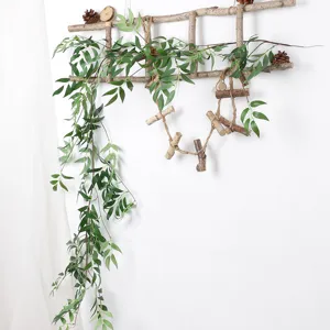 Guirnalda de hojas de sauce artificiales plantas verdes para decoración de pared.