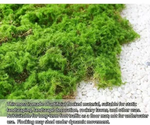 High-density artificial flocking moss for landscape decoration and miniature rockery scenes.
