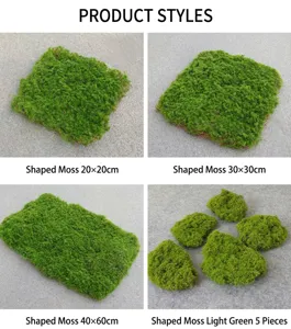 Professional artificial moss mats and blocks in various sizes for landscaping and decoration