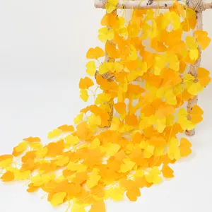 Artificiale Ginkgo Foglia Vite Falsa Pianta Plastica Seta Verde Ghirlanda Per Casa Muro Decorazione Matrimonio Festa Fotografia Accessori