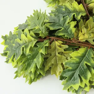 Artificial green fake plant branches simulation leaves for home decor and floral arrangements
