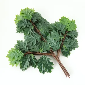 Artificial green leaf branches fake plant foliage for home indoor decoration and DIY floral design