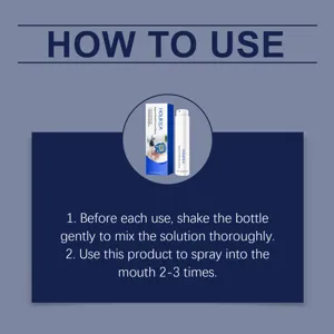 Infografica spray per la cura del corpo HOUKEA con cura lenitiva giornaliera e istruzioni.