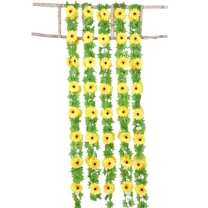 Guirlandes de tournesols artificiels pour la décoration florale des murs et balcons