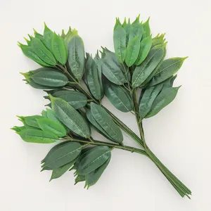 Detailed artificial mango and magnolia leaves for outdoor greenery and garden decoration