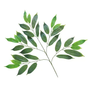 Realistic artificial green mango leaves branch for home or garden landscaping decor