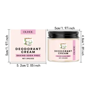 OUHOE Crema Deodorante Cocco 59g Naturale Delicata Freschezza Lunga Durata Protezione Corpo