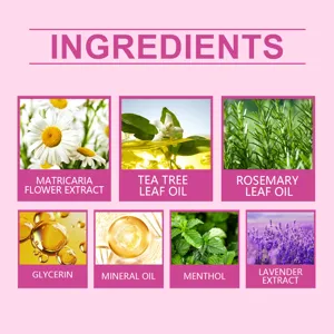 Natural herbal sleep patch ingredients chart featuring essential oils like lavender and chamomile.