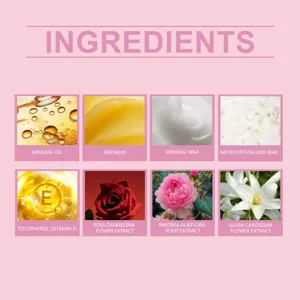 Vista dettagliata che mostra gli estratti vegetali naturali e gli ingredienti della crema.
