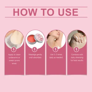 Guida all'applicazione passo dopo passo per la crema deodorante con facile utilizzo.
