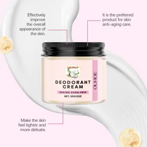 Dettaglio della crema deodorante al cocco, texture liscia e cura nutriente per la pelle.