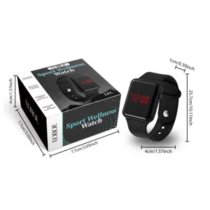 Orologio sportivo digitale con display LED e comodo cinturino in silicone per il fitness.