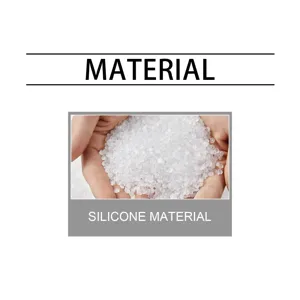 Vista dettagliata del materiale in silicone che mostra particelle trasparenti di alta qualità.