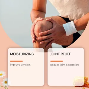 Vue détaillée de la crème de massage articulaire axée sur l'hydratation et le confort.
