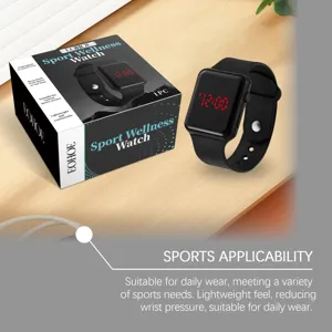 Orologio sportivo digitale EOHOE con display LED e scatola elegante per l'uso fitness quotidiano.