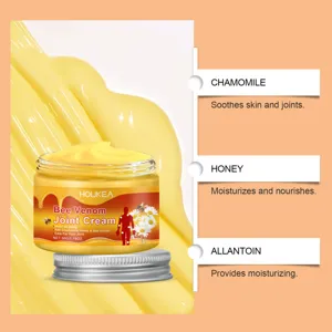 Crème de massage articulaire au venin d'abeille HOUKEA, miel et camomille pour le corps.