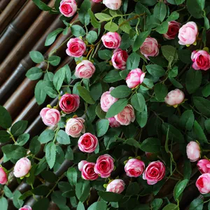 Guirlande de fleurs de roses artificialielles fausse plante pour decoration murale interieure