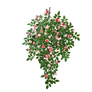 Guirlande de roses artificielles plante de fleurs fausses suspendue decoration murale