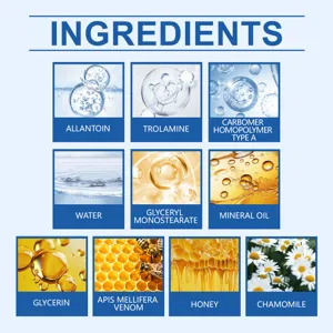 Gewricht verzachtende creme natuurlijke ingredienten infografiek detail display formule.