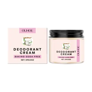 OUHOE Crema Deodorante al Cocco 59g Senza Bicarbonato Freschezza Lunga Durata Cura