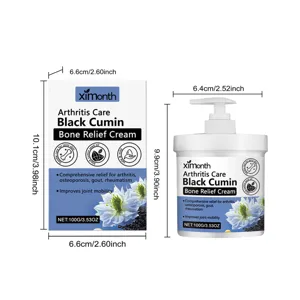 Detailweergave met afmetingen van XIMONTH Arthritis Relief Cream fles en doos