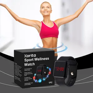 XORITA Balanced Sports Watch LED Red Digital Display Lightweight Silicone Strap Electronic Wristwatch For Fitness Running Men Women