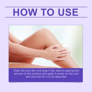 Joint soothing gel application guide showing clean and dry skin steps for easy daily care.
