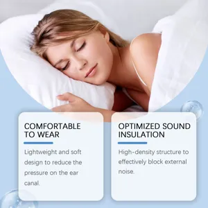 Dettaglio di tappi per le ore di sonno confortevoli, design leggero e isolamento acustico.