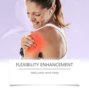 Joint soothing gel detail showcasing shoulder care application and relief effect for daily use.