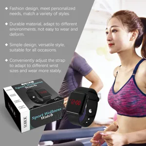 Orologio sportivo digitale EOHOE con display LED quadrato e comodo cinturino per fitness.